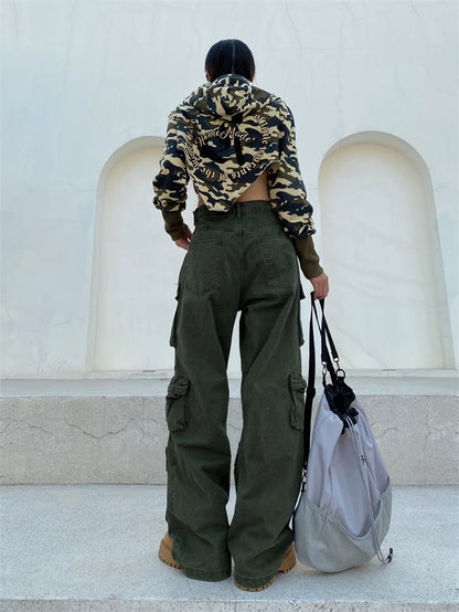 unisex hip hop pants retro cargo pant streetwear multi pockets zipper harajuku joggers new casual loose straight baggy trousers unique joggers style 1063