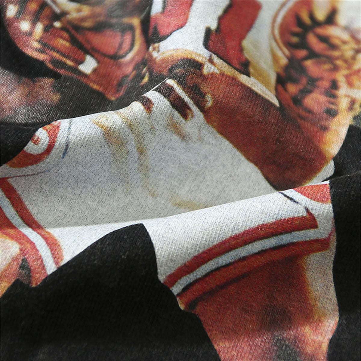 Rodman Devil Angel Print Retro Vintage Washed Distressed Quality Cotton Tops T-Shirt For Summer Street King Limited