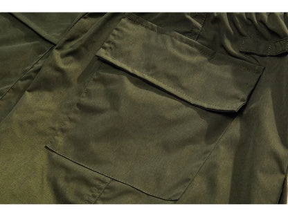 multi pocket mens wide leg straight cargo pants korean fashion track pants male casual loose mopping trousers four seasons unique cargo style 1029