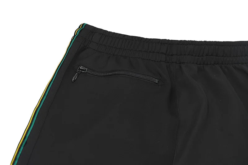 good quality brown motion casual pants men woman lovers trend side edge weaving embroidery drawstring loose trousers unique default style 4838