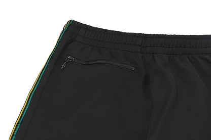 good quality brown motion casual pants men woman lovers trend side edge weaving embroidery drawstring loose trousers unique default style 4838