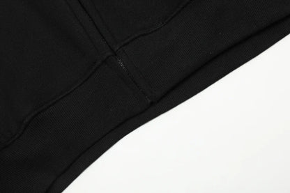 New Autumn Logo Embroidery Black Fleece Hooded Hoodies for Men and Women  Streetwear Baggy Casual Cardigan Zipper Sweatshirts Street King Limited