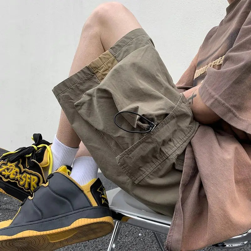 Korean style functional casual work shorts men summer Y2K street hip hop casual trendy brand ins mid pants beach sports pants Street King Limited