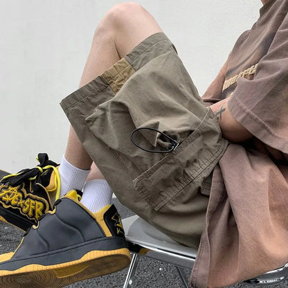 Korean style functional casual work shorts men summer Y2K street hip hop casual trendy brand ins mid pants beach sports pants Street King Limited