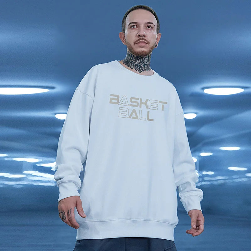 Funny Cartoon Basketball Graphic Pullovers Fleece Sweatshirts Hombre Letter Printed Crewneck Hoodie Y2K Streetwear Clothing Street King Limited
