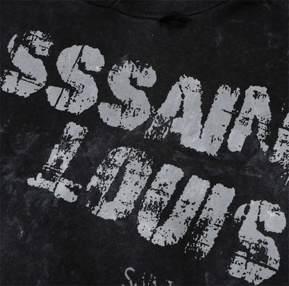 SSAINT LOUIS Vintage Fashion High-Street Retro Casual Loose Letter Printed Hooded Sweatshirt Hoodies Street King Limited