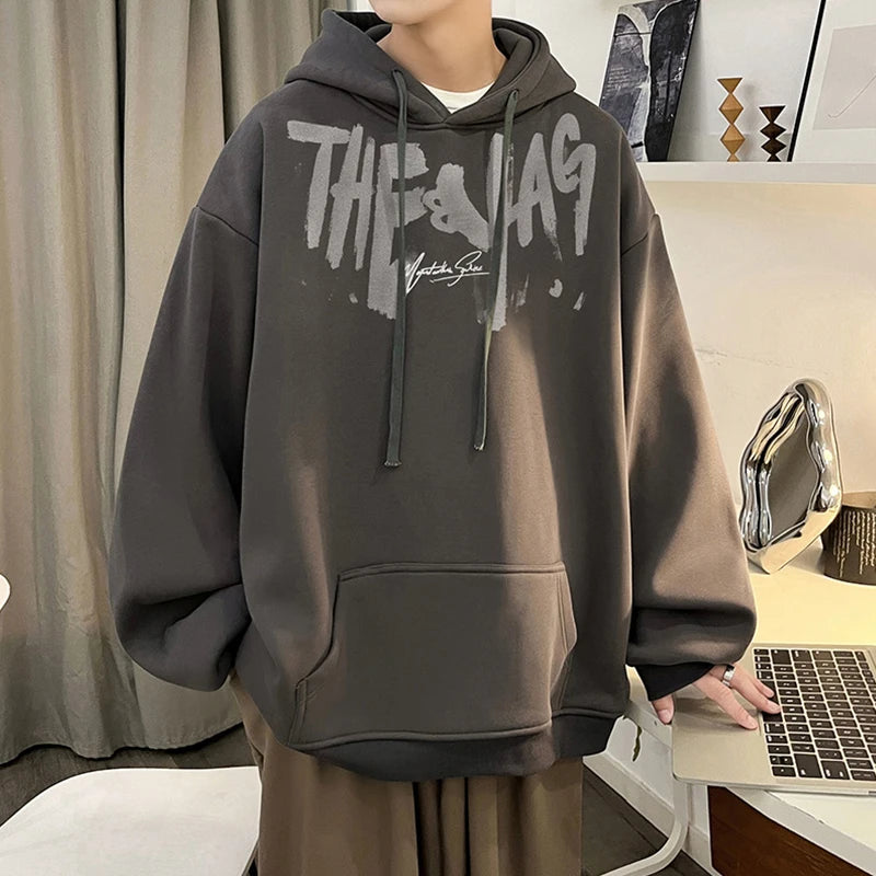 High Street Letter Print Oversized Hoodie Men's New Hip Hop Fashion Hooded Sweatshirt Autumn Y2K Vintage Pullover Hoody Clothes Street King Limited