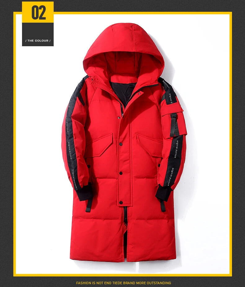 2023 New Winter Men Parka Big Pockets Casual Jacket Hooded Solid Color 2 colors Thicken And Warm hooded Outwear Coat Size 3XL Street King Limited