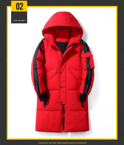2023 New Winter Men Parka Big Pockets Casual Jacket Hooded Solid Color 2 colors Thicken And Warm hooded Outwear Coat Size 3XL Street King Limited