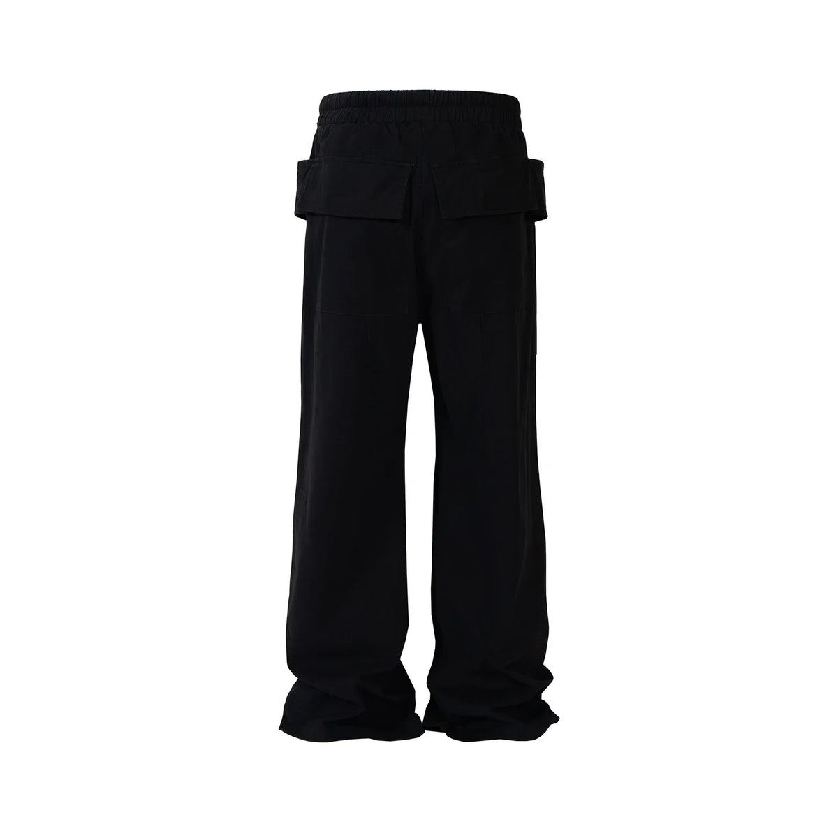 ro style double pockets drawstring wide leg cargo pants for men and women straight black baggy trousers oversized combat utility trousers