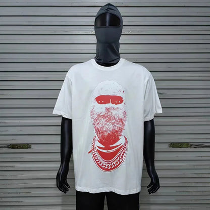 2024ss New IH NOM UH NIT T-shirt Masked Gold Necklace Printing Men Woman Good Quality Chaopai Top Tees Street King Limited