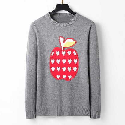 New 2022 Men Luxury Gentleman 3 Colors Embroidered Apple Knit Casual Sweaters Pullovers Asian Plug Size High Quality Drake #T9 Street King Limited