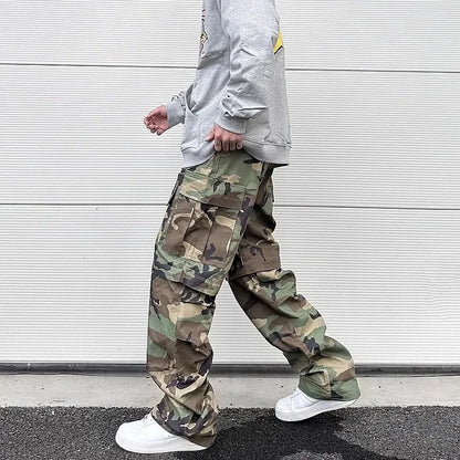 y2k knee detachable multi pockets camouflage cargo pants mens streetwear patchwork baggy overall ropa hombre oversized trousers unique cargo style 2393