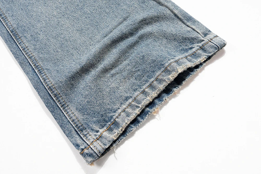 Streetwear Y2k Pantalones Hombre Washed Baggy Flare Jeans Unisex Straight Frayed Casual Denim Trousers Oversized Cargo Pants Street King Limited