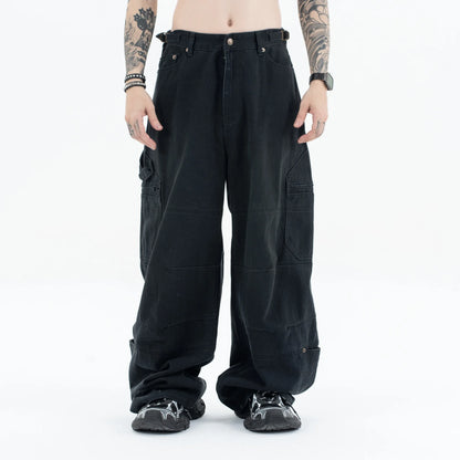 Washed and worn multi-pocket cargo jeans Street King Limited