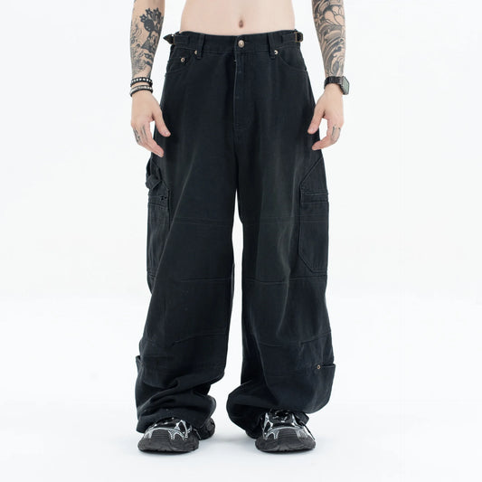 Washed and worn multi-pocket cargo jeans Street King Limited