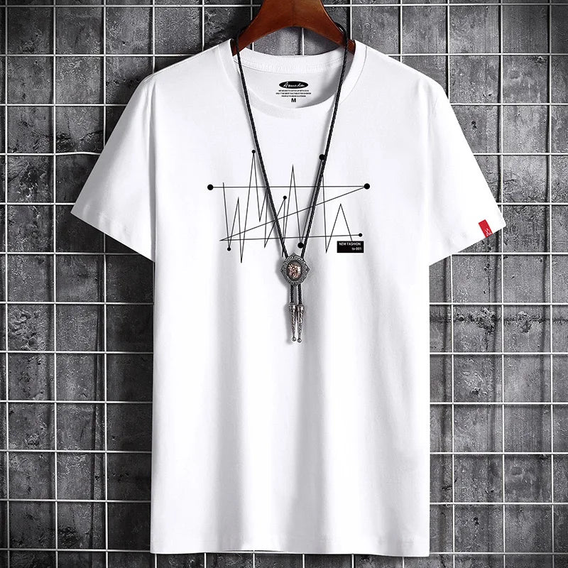 New Hotselling Summer Cotton Trend Print Round Neck Casual Tops T-Shirt Street King Limited