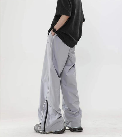 Spring autumn Korean windbreak loose sports pants men fashion street Y2K couple personality retro wide leg straight leg pants Street King Limited