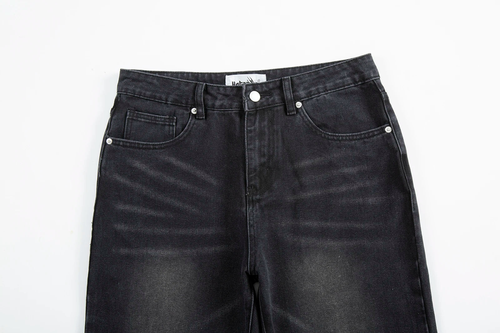 Feet Ink Painted Washed Black Jeans for Men Straight Retro Baggy Casual Cargo Pants Pantalones Hombre Oversized Denim Trousers Street King Limited