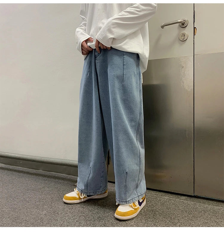 Men Wide Leg Jeans Loose Straight Baggy Denim Pant Men's Women's Streetwear Skateboard Pants Oversized Hip Hop Casual Trousers Street King Limited