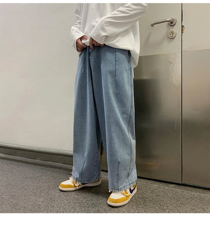 Men Wide Leg Jeans Loose Straight Baggy Denim Pant Men's Women's Streetwear Skateboard Pants Oversized Hip Hop Casual Trousers Street King Limited