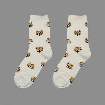 New Novelty Men embroidered Duck Tiger Street Skateboard Harajuku Athlete Socks Parkour Street Cotton Hip Hop one size 22CM a707 Street King Limited