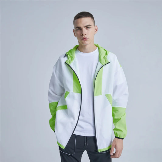 Rainbowtouches Jacket Men High Street Fashion Zipper Hoodie Mens Style Color Matching Coat Hip Hop Jacket Brand Quality Clothing Street King Limited