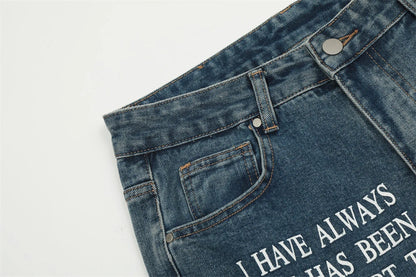 blue baggy jeans men letter printed straight denim pants fashion jeans male streetwear hip hop y2k loose trousers unique jeans style 4089