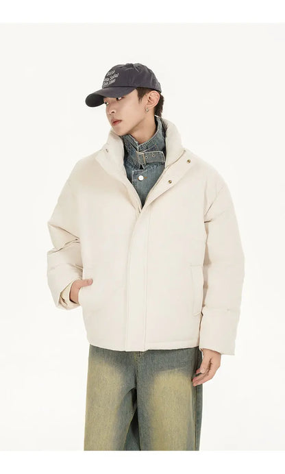 Winter Splice Denim Cotton-padded Jacket Men Women Stand Collar Fashion Loose Casual Thicken Warm Parkas Jacket Boyfriend Coat Street King Limited