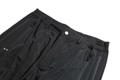 Vibe Style Nylon Rubber Pressing Joggers Men's Urban Streetwear Fashionable Adjustable Zipper Up Functional Cargo Trousers Street King Limited