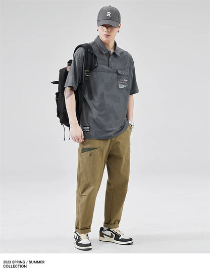 Streetwear Summer Short Sleeve Lapel Polo Shirt Mens Full Print Tee Shirts Korean Summer Short Sleeve Lapel Polo Shirt Mens Full Print Tee Shirts Korean Fashion Pocket Golf Wear Button Camisa Polo Masculina Fashion Sweater Jacket With Graphic Design For Men