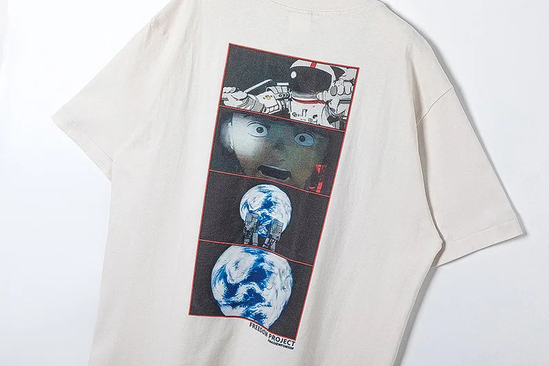 SAINT Short Sleeve Top Tees Men Woman Best Quality Space Exploration Cartoon Photo O-Neck Versatile T Shirt Street King Limited