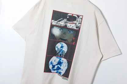 SAINT Short Sleeve Top Tees Men Woman Best Quality Space Exploration Cartoon Photo O-Neck Versatile T Shirt Street King Limited