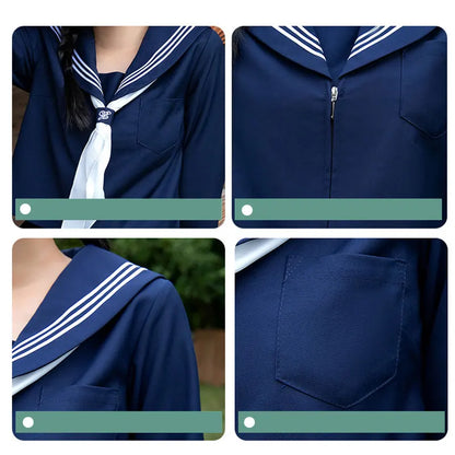 Navy Sailor Outfit Japanese Style School Uniform Skirt Girls JK Uniforms Student Sailor Dress Korean Student Seifuku COS Costume Street King Limited
