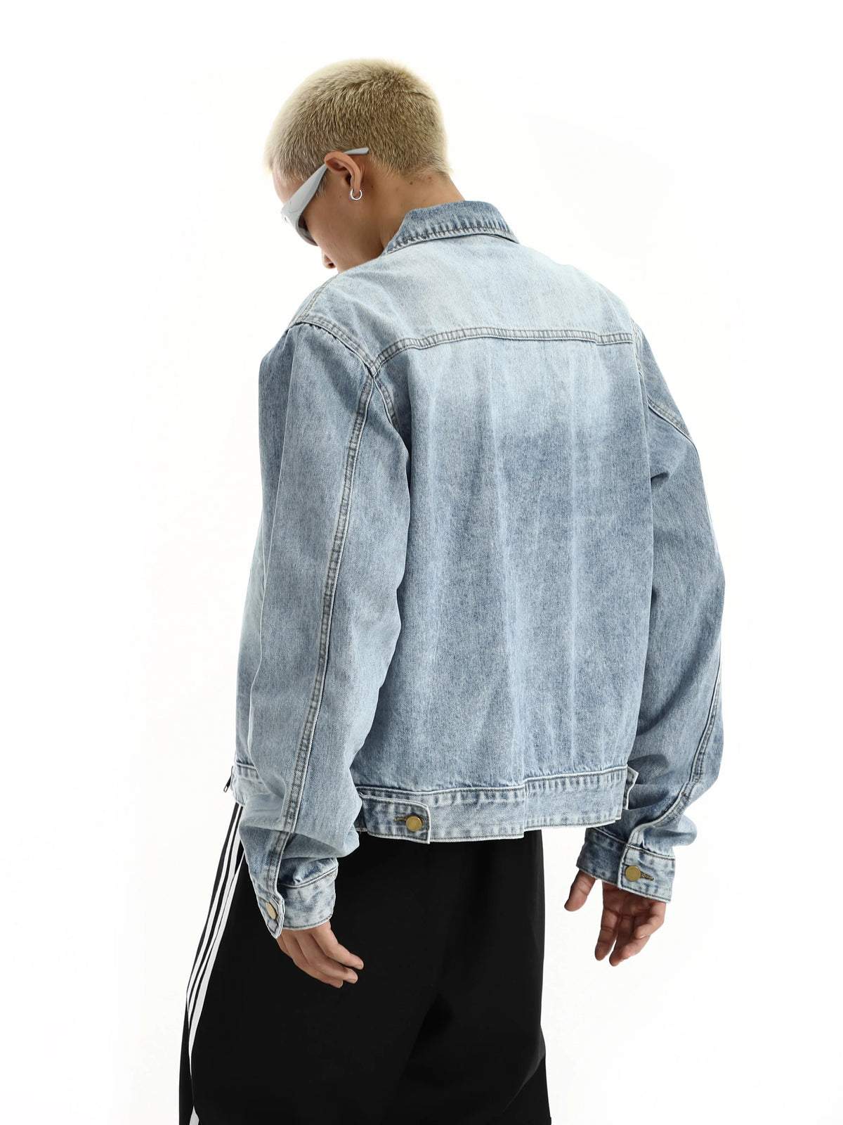 wide shoulder harajuku denim jacket coat mens fashion hip hop distressed washed jeans outerwear casual streetwear jeans jackets unique jeans style 3974