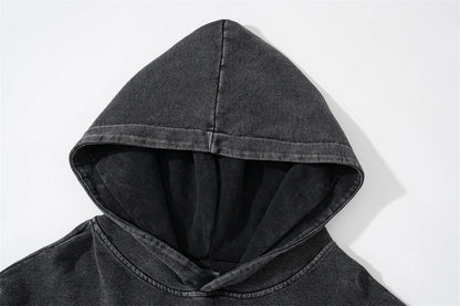 Rainbowtouches Washed Hoodie For Men Vintage Popular Stranger Hip Hop Winter Printing High Street Clothes Black Men's Clothing Street King Limited