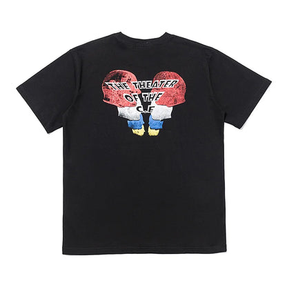C.E T-shirts Men Woman Good Quality Cotton Casual Loose Vintage Abstract Face Printing Summer O-Neck CAVEMPT Top Tee Street King Limited