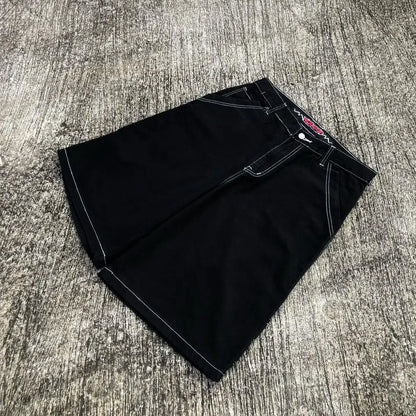 Harajuku Y2k Wexwear Embroidery Skateboarding Jeans Denim Men Letter Graphic Streetwear Shorts 2024 Baggy Gym Basketball Shorts Street King Limited