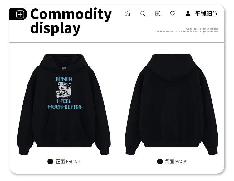 Printed fleece crack hoodie Street King Limited