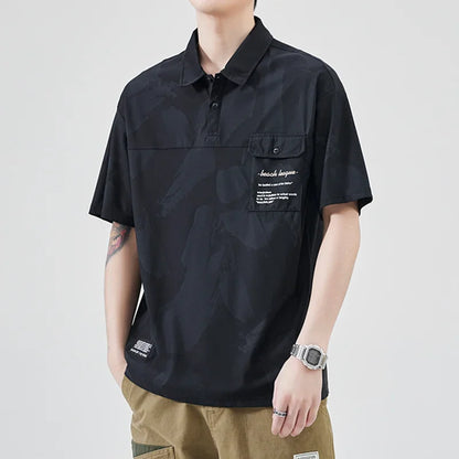 Streetwear Summer Short Sleeve Lapel Polo Shirt Mens Full Print Tee Shirts Korean Summer Short Sleeve Lapel Polo Shirt Mens Full Print Tee Shirts Korean Fashion Pocket Golf Wear Button Camisa Polo Masculina Fashion Sweater Jacket With Graphic Design For Men