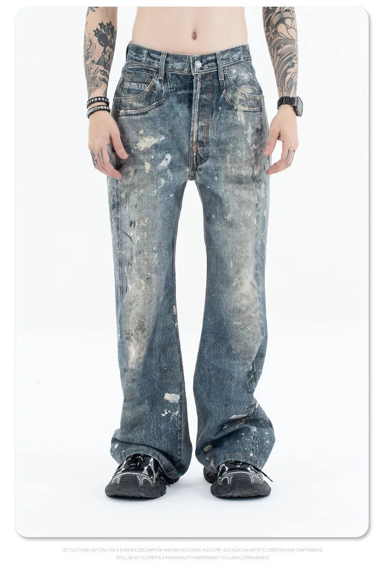 Graffiti splash ink paint baggy jeans Street King Limited