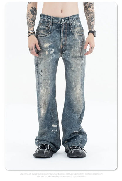 Graffiti splash ink paint baggy jeans Street King Limited