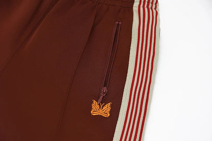 good quality brown motion casual pants men woman lovers trend side edge weaving embroidery drawstring loose trousers unique default style 4821