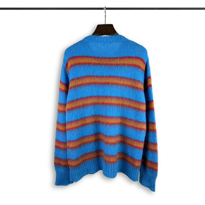 New 2023 Men Luxury Striped Colorful Mohair Gentleman Classic Cotton Knit Casual Sweaters Pullover Asian Size High Drake #527 Street King Limited