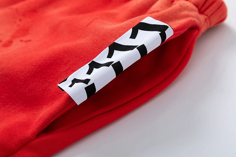 RRR123 2024 New Sports Shorts Heavyweight Washed Graffiti Print Vintage Drawstring Capris Casual High Street Loose Curled Y2K Street King Limited