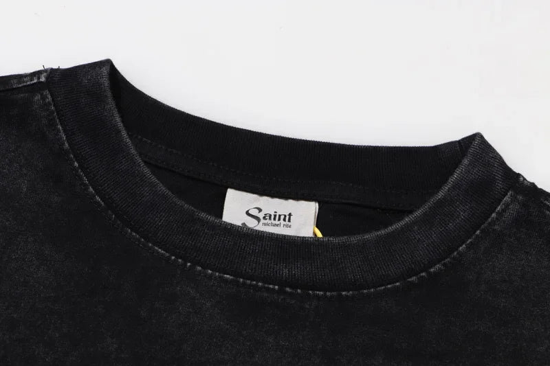 Newest Saint T-shirts Letter Pattern Tops Tee Men Woman Spring Best Quality Casual Crewneck Short Sleeve Street King Limited