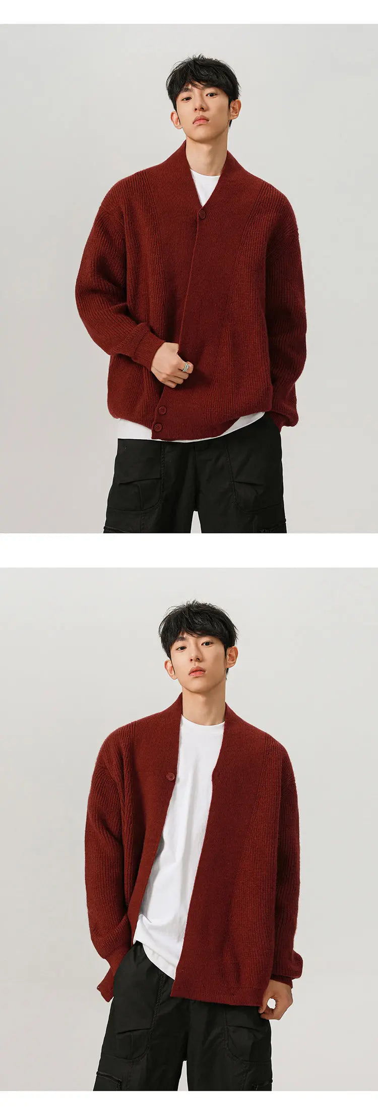 Cardigan Robe Sweater Men Loose Casual Retro Fashion Knitted Cardigan Cloak Coat Streetwear Knitwear Sweater Jacket Street King Limited