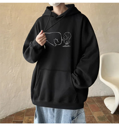 Animecore Statement Graphic Hoodie Layering Essential
