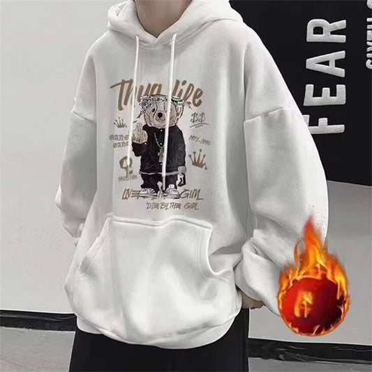 Autumn Funny Bear Graphic Hoodies Men 2024 New Hip Hop Fashion Hooded Sweatshirts Y2K Vintage Streetwear Pullover Hoody Clothes Street King Limited