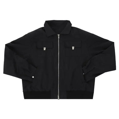 Autumn and Winter Korean Style Season Fashionable Retro Airplane Jacket Men's Loose Street Y2K Niche Shoulder Pad Lapel Jacket Street King Limited